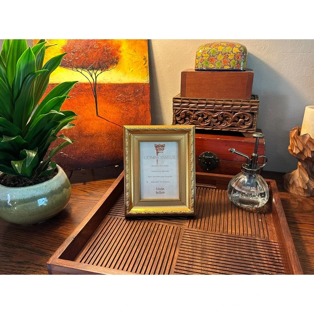 Connoisseur Gold Gilded Vintage Decorative Photo Frame 3.5x5 Tabletop USA